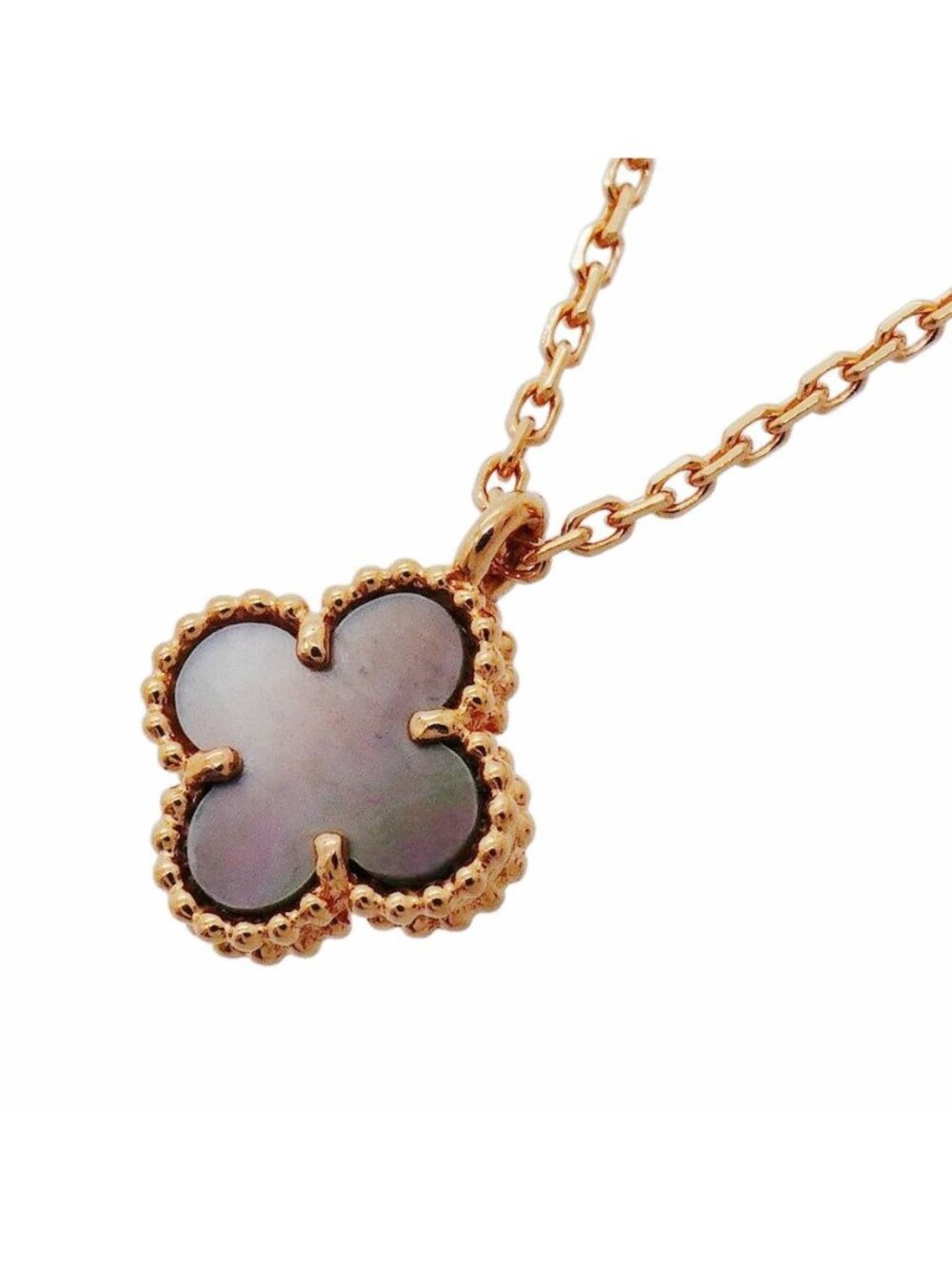 Van Cleef & Arpels Necklace Sweet Alhambra 18 Pink Gold Gray Shell